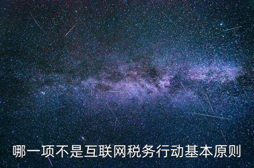 地稅工作如何適應(yīng)互聯(lián)網(wǎng)，哪一項(xiàng)不是互聯(lián)網(wǎng)稅務(wù)行動(dòng)基本原則