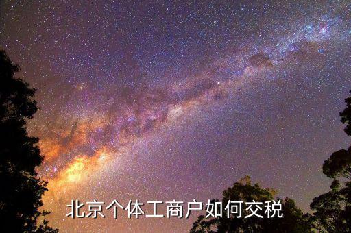 北京個(gè)體如何報(bào)稅，北京個(gè)體戶怎么交稅