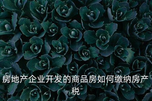 房地產(chǎn)企業(yè)如何交納房產(chǎn)稅，房地產(chǎn)開(kāi)發(fā)企業(yè)需要繳納哪些稅