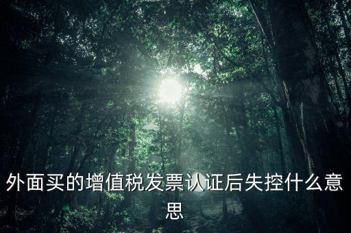 外面買(mǎi)的增值稅發(fā)票認(rèn)證后失控什么意思
