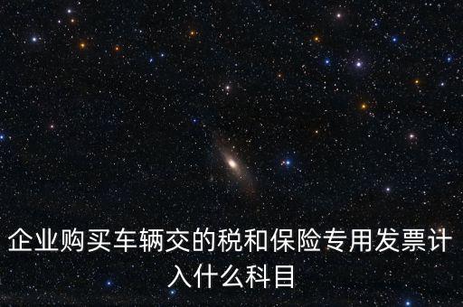 企業(yè)購買車輛交的稅和保險專用發(fā)票計(jì)入什么科目
