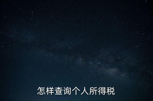 如何查詢自己交稅，個(gè)人繳稅記錄怎么查詢