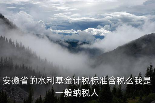 安徽省的水利基金如何報(bào)稅，安徽省的水利基金計(jì)稅標(biāo)準(zhǔn)含稅么我是一般納稅人