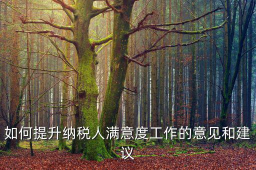 稅務(wù)干部如何提升納稅人滿意度，如何提高納稅人滿意度 中國(guó)稅務(wù)報(bào)