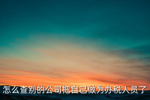 如何查公司辦稅人員，怎么查別的公司把自己做為辦稅人員了
