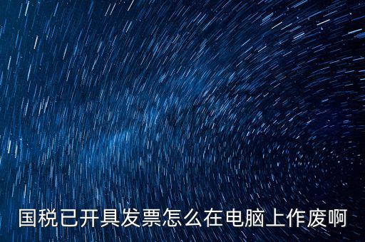國(guó)稅已開具發(fā)票怎么在電腦上作廢啊