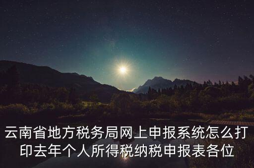 云南稅局如何查詢打印納稅申報，云南省地方稅務(wù)局網(wǎng)上申報系統(tǒng)怎么打印去年個人所得稅納稅申報表各位