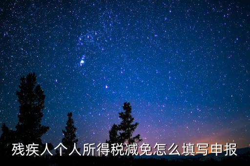 殘疾人個人所得稅減免怎么填寫申報(bào)