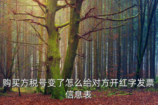 購(gòu)買(mǎi)方稅號(hào)變了怎么給對(duì)方開(kāi)紅字發(fā)票信息表