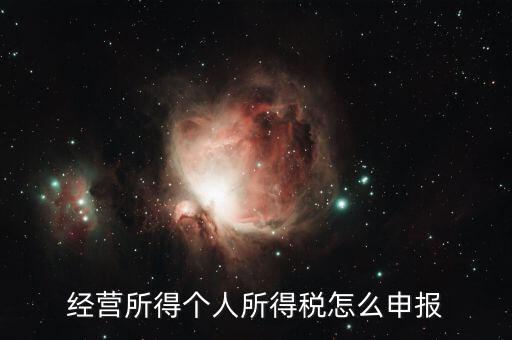 經營所得個人所得稅怎么申報