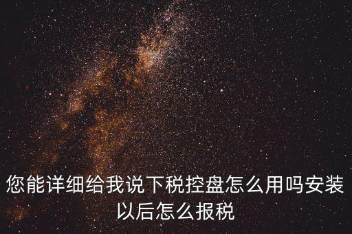 您能詳細(xì)給我說下稅控盤怎么用嗎安裝以后怎么報稅