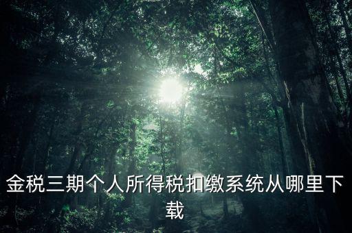 金三個(gè)稅申報(bào)系統(tǒng)如何下載，金稅三期個(gè)人所得稅扣繳系統(tǒng)從哪里下載