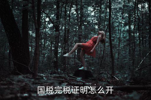 國(guó)稅完稅證明怎么開