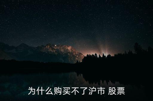為什么購(gòu)買(mǎi)不了滬市 股票
