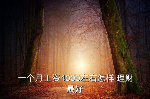  一個月工資4000左右怎樣 理財(cái)最好