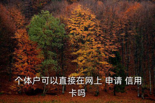  個體戶可以直接在網上 申請 信用卡嗎