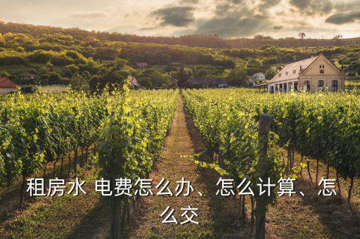  租房水 電費怎么辦、怎么計算、怎么交