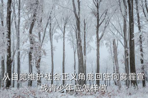 為什么要向霧霾宣戰(zhàn)，從自覺維護社會正義角度回答向霧霾宣戰(zhàn)青少年應怎樣做