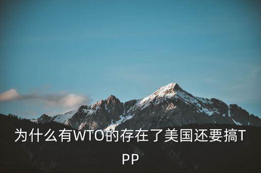 為什么有WTO還會產(chǎn)生tpp，為什么有WTO的存在了美國還要搞TPP