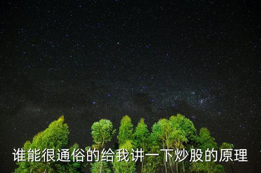 誰(shuí)能很通俗的給我講一下炒股的原理