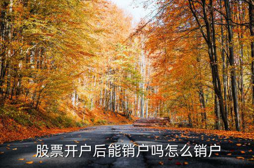  股票開(kāi)戶(hù)后能銷(xiāo)戶(hù)嗎怎么銷(xiāo)戶(hù)