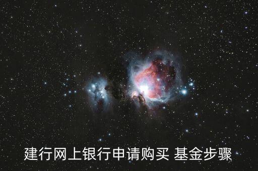 建行網上銀行申請購買 基金步驟
