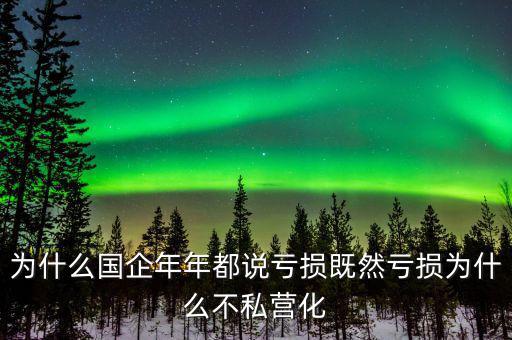 為什么壟斷性的國(guó)企年年喊虧損，為什么國(guó)企年年都說(shuō)虧損既然虧損為什么不私營(yíng)化
