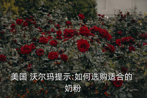 美國(guó) 沃爾瑪提示:如何選購適合的 奶粉