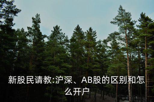 新股民請教:滬深、AB股的區(qū)別和怎么開戶
