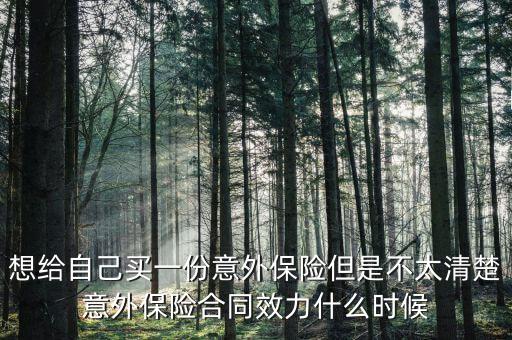 想給自己買一份意外保險但是不太清楚意外保險合同效力什么時候
