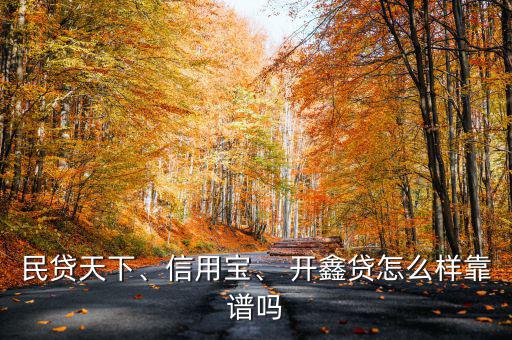 民貸天下、信用寶、 開鑫貸怎么樣靠譜嗎