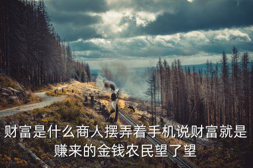 財富是什么商人擺弄著手機說財富就是賺來的金錢農民望了望