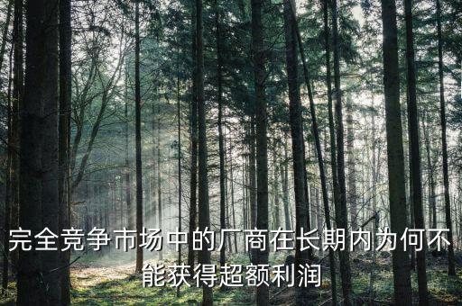 完全競(jìng)爭(zhēng)市場(chǎng)中的廠商在長(zhǎng)期內(nèi)為何不能獲得超額利潤(rùn)