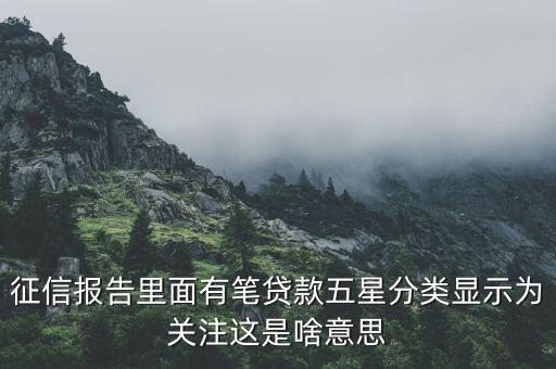 什么叫信用關(guān)注，征信報(bào)告里面有筆貸款五星分類(lèi)顯示為關(guān)注這是啥意思