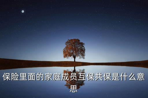 什么是共同被保險人，保險里面的家庭成員互保共保是什么意思