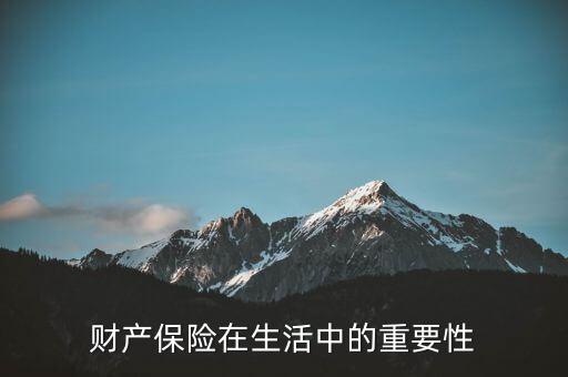 財產(chǎn)保險在生活中的重要性