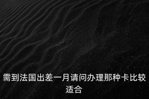 去法國(guó)準(zhǔn)備什么樣的國(guó)內(nèi)銀行卡，需到法國(guó)出差一月請(qǐng)問辦理那種卡比較適合