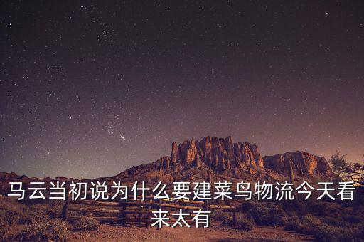 馬云為什么要做物流，馬云為何不搞物流