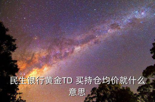 持倉均價(jià)是什么意思，民生銀行TD中持倉均價(jià)和開倉均價(jià)是什么意思