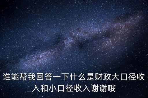 財務口徑是什么，誰能幫我回答一下什么是財政大口徑收入和小口徑收入謝謝哦