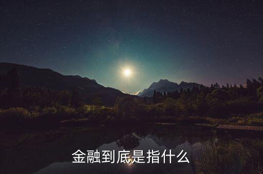 什么叫做金融，金融到底是指什么