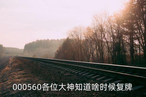 荃銀高科什么時候復(fù)牌，000560各位大神知道啥時候復(fù)牌