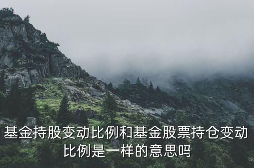 變動(dòng)比例是什么，基金持股變動(dòng)比例和基金股票持倉(cāng)變動(dòng)比例是一樣的意思嗎