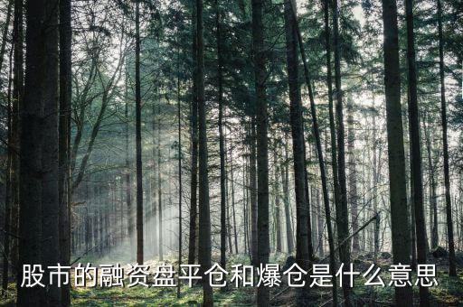 融券爆倉什么意思，股市的融資盤平倉和爆倉是什么意思