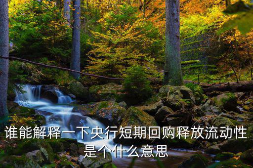 釋放流動(dòng)性什么意思，央票發(fā)行連續(xù)第二周暫停當(dāng)日央行也未進(jìn)行正回購(gòu)操作請(qǐng)問(wèn)這是什