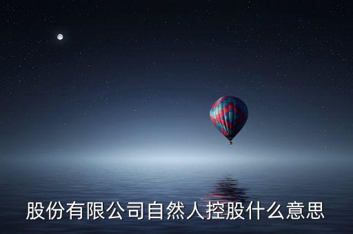 自然人控股是什么意思，什么是自然人控股
