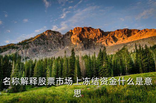 股票交易資金凍結(jié)什么意思，名稱解釋股票市場上凍結(jié)資金什么是意思