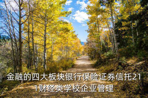 金融四大板塊是什么，金融一個有幾大板塊