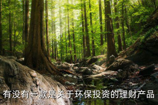 環(huán)保金融是什么，有沒有一款是關(guān)于環(huán)保投資的理財(cái)產(chǎn)品