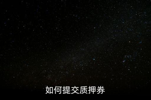 質(zhì)押券是什么，如何提交質(zhì)押券